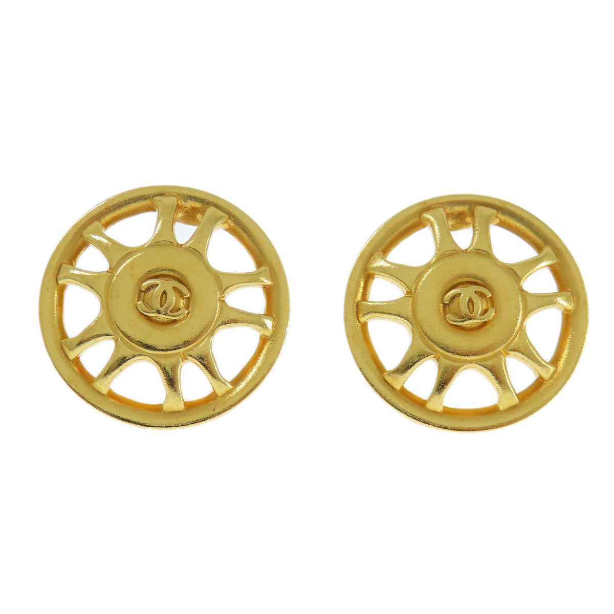 CHANEL Earring metallic gold COCO Mark