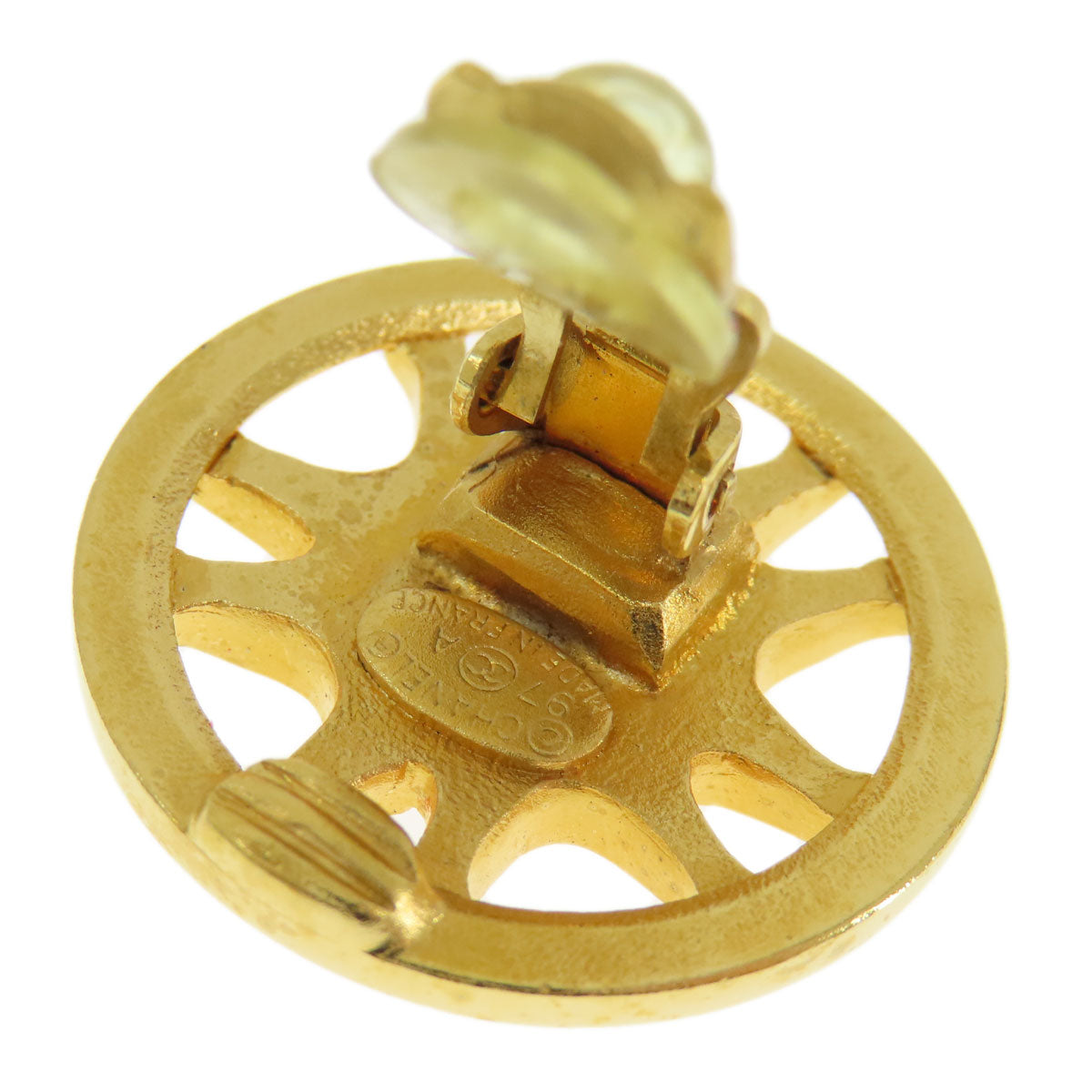 CHANEL Earring metallic gold COCO Mark