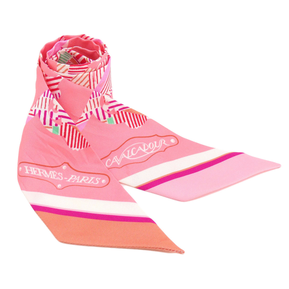 HERMES scarf silk pink Twilly Women