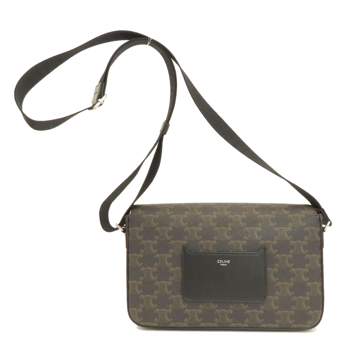 CELINE Shoulder Bag PVC, Leather Brown Triomphe Women