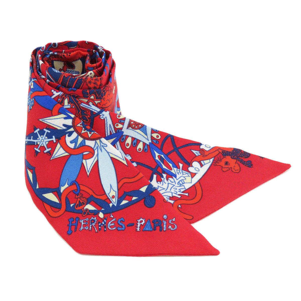HERMES scarf silk Red Twilly Women