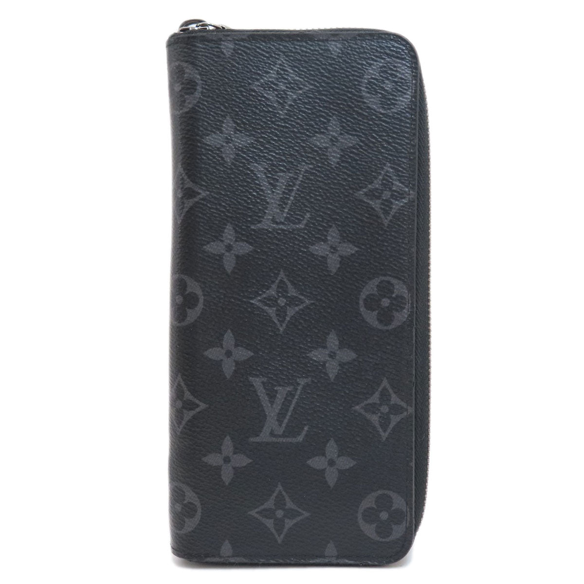 LOUIS VUITTON Long Wallet Purse M62295 Monogram Eclipse black Zippy wallet  Vertical mens