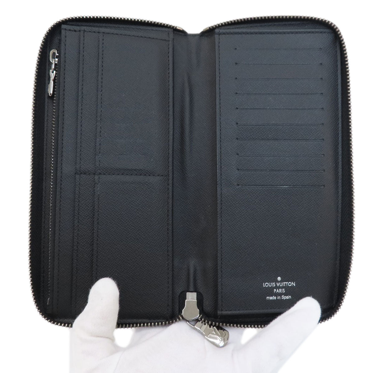 LOUIS VUITTON Long Wallet Purse M62295 Monogram Eclipse black Zippy wallet  Vertical mens