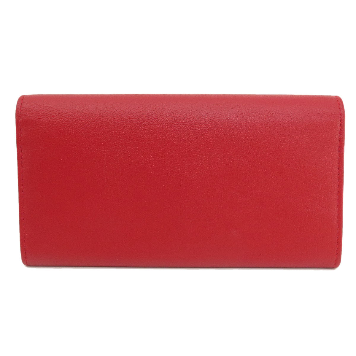 YVES SAINT LAURENT Long Wallet Purse leather Red logo Women