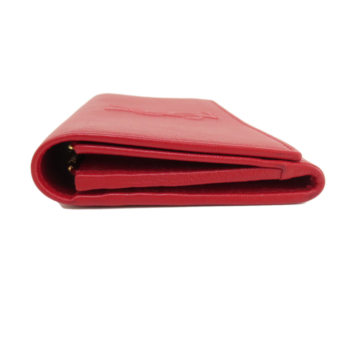 YVES SAINT LAURENT Long Wallet Purse leather Red logo Women