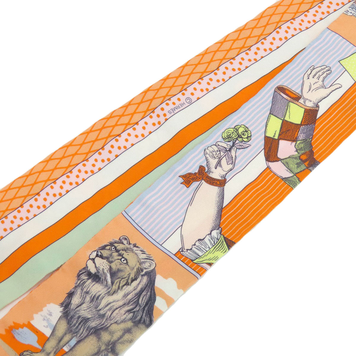 HERMES scarf silk Orange Twilly Women