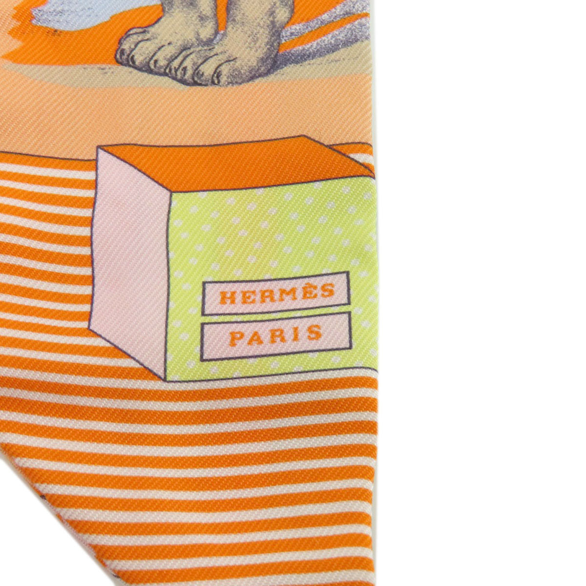 HERMES scarf silk Orange Twilly Women