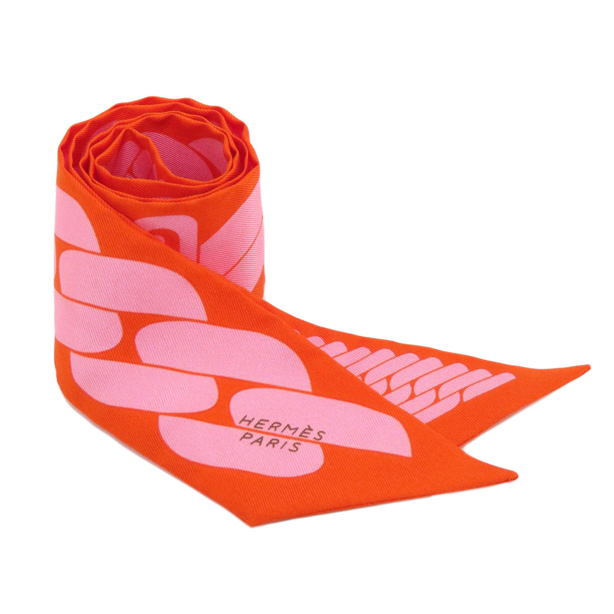 HERMES scarf silk Orange Twilly Women