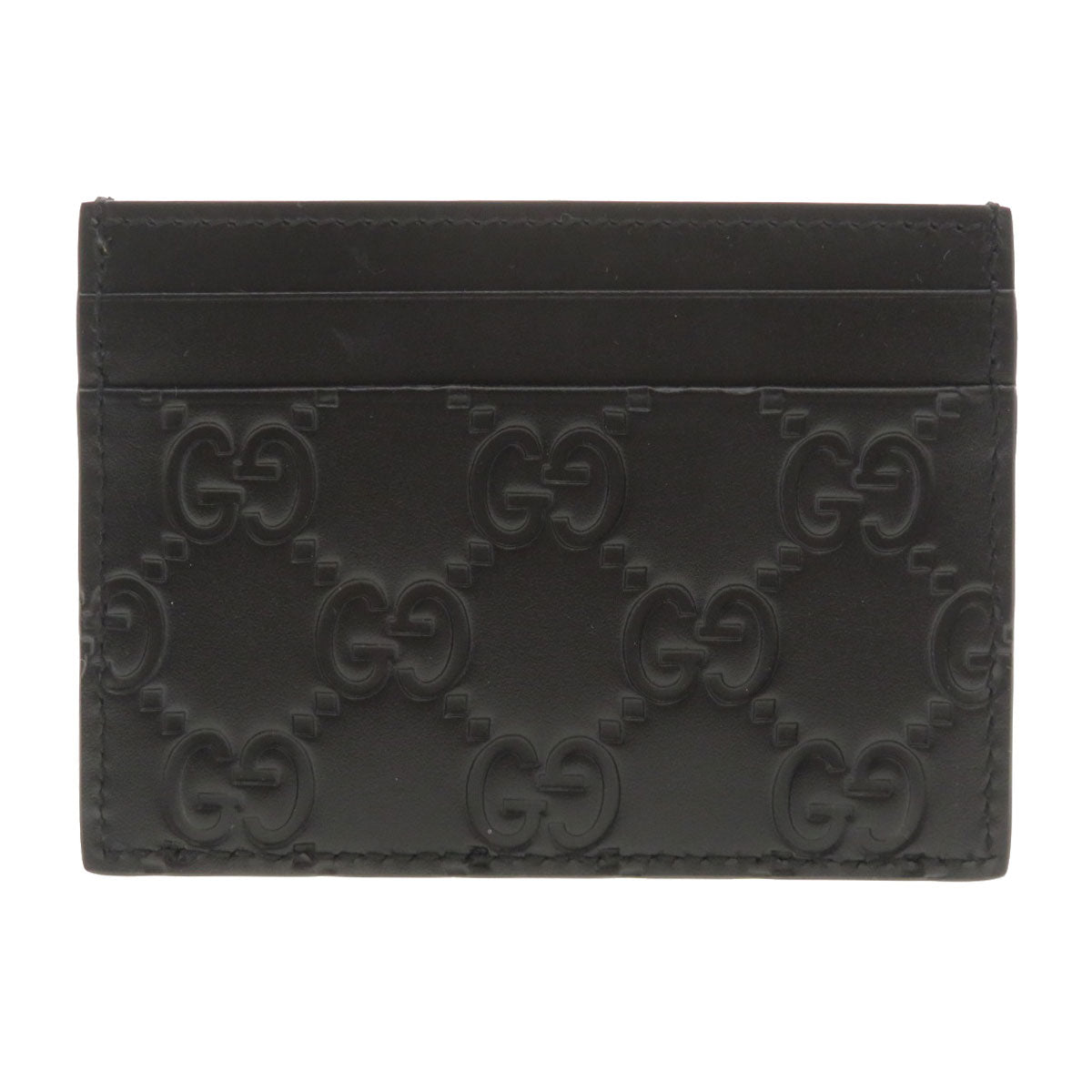 GUCCI Card Case 233166 Calfskin black GG Shima mens