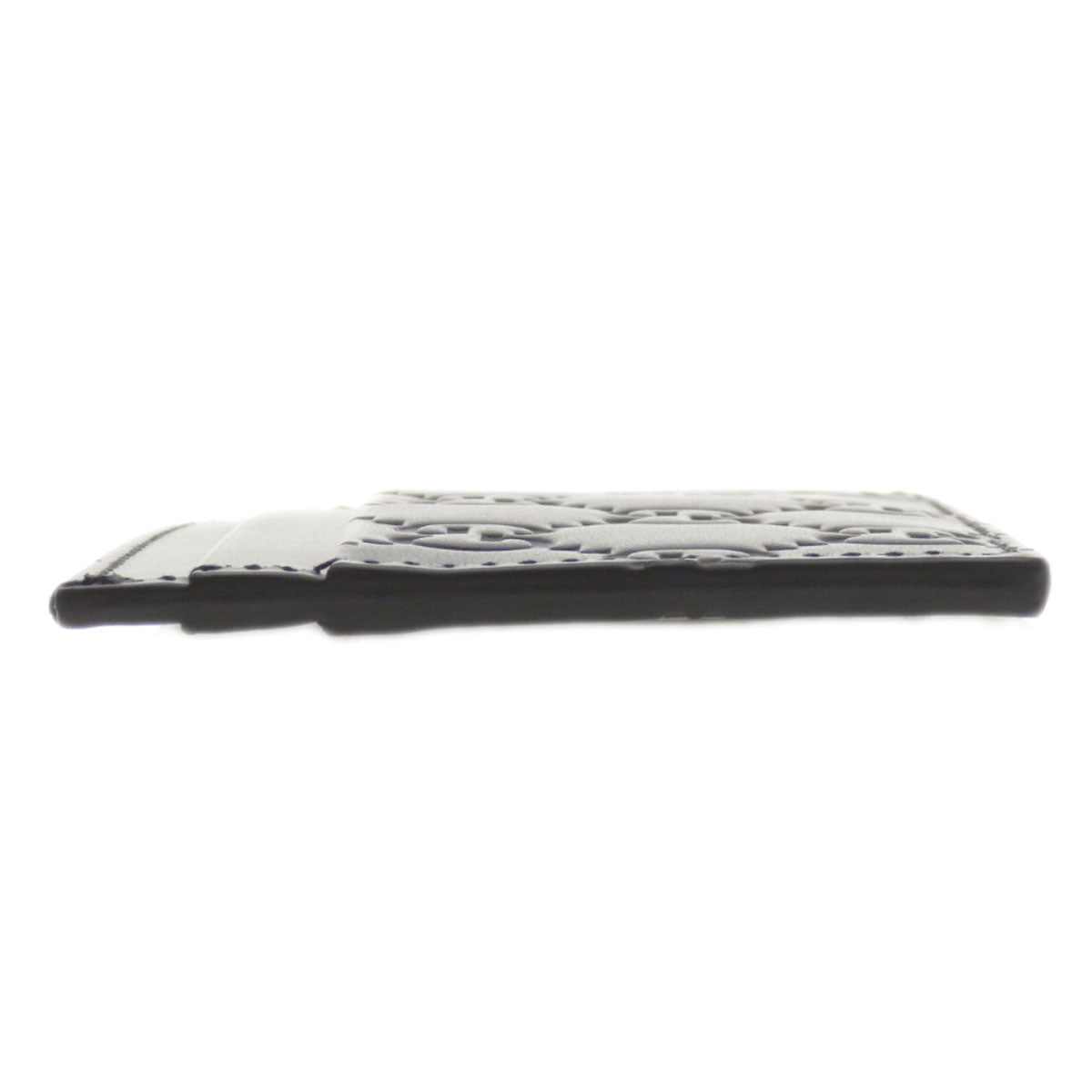 GUCCI Card Case 233166 Calfskin black GG Shima mens