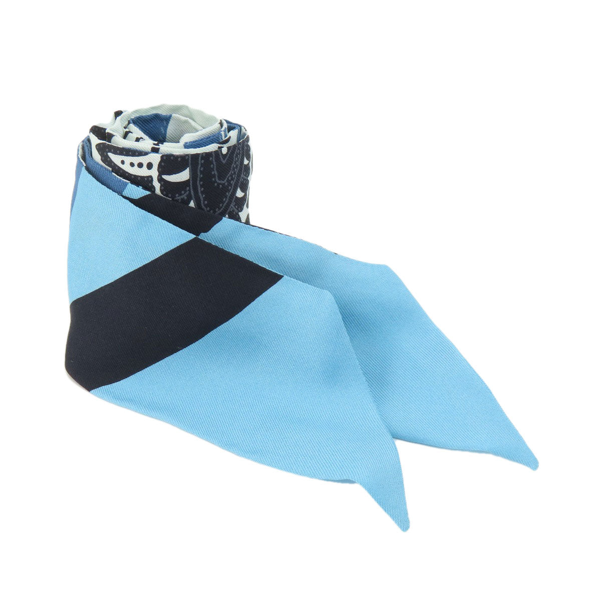 HERMES scarf silk blue Twilly Women