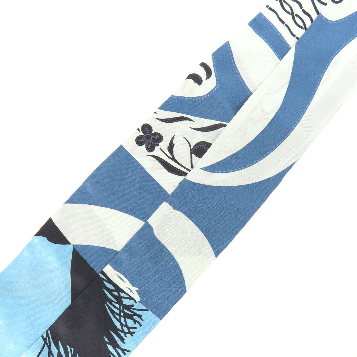 HERMES scarf silk blue Twilly Women