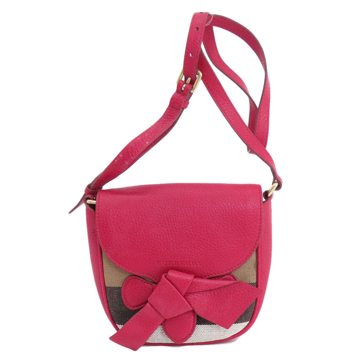 BURBERRY Shoulder Bag leather Red Mini cross body