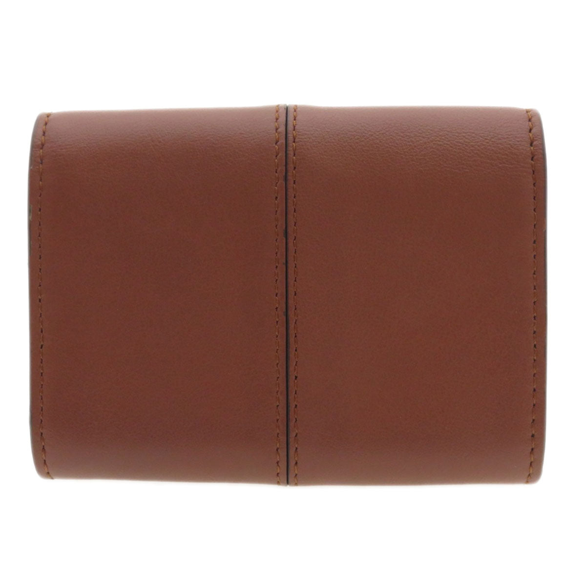 FENDI Card Case Calfskin Brown Peekaboo Women