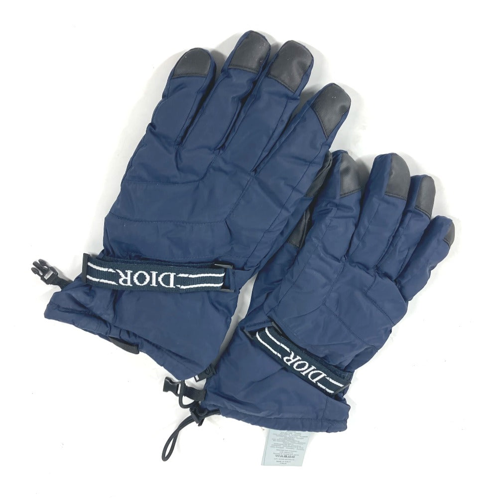 Dior gloves 113C901A0459 polyamide Navy Snowboarding Skiing logo gloves mens