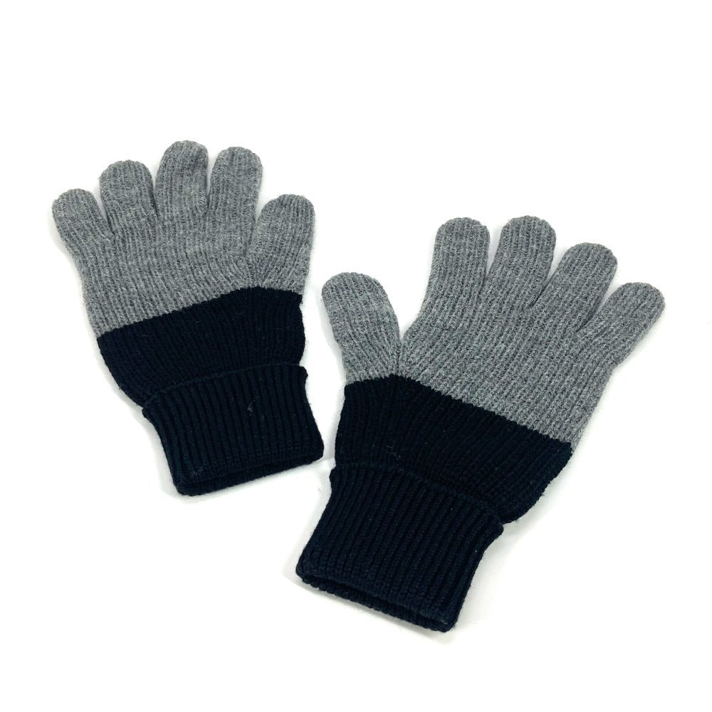 Dior gloves 213MG01AT481 wool black logo CD Bicolor mens S
