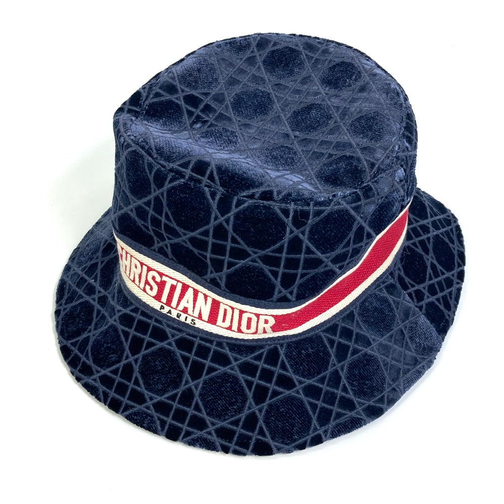 Dior hat 15CAN923X134 Cotton / Silk / Viscose Polyester Navy 21AW Velor Canage logo bob unisex(Unisex) 57