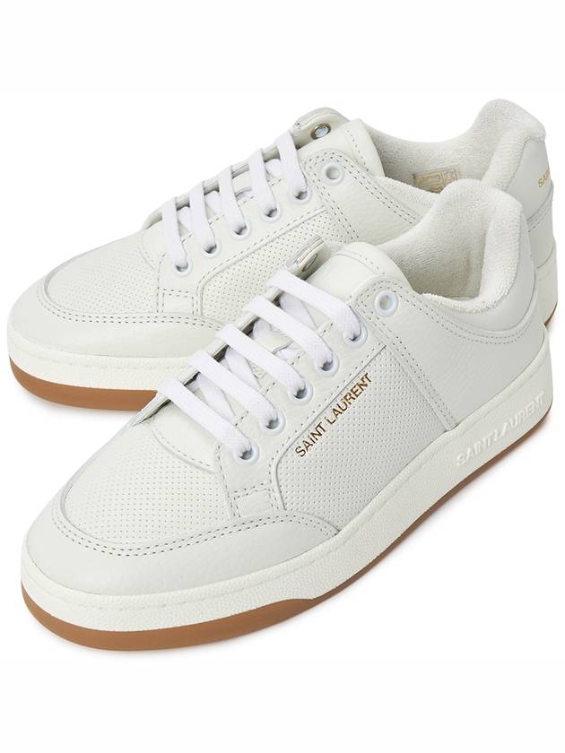 Luxury Saint Laurent Trending 2025 SL 61 Logo Signature Leather Low Top Sneakers White