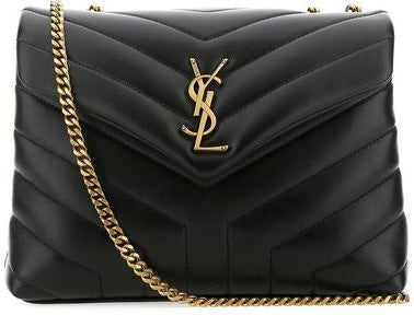 Luxury Saint Laurent Trending 2025 Women's Loulou Logo Plaque Sholuder Bag in Nero/Nero | 494699DV7271000