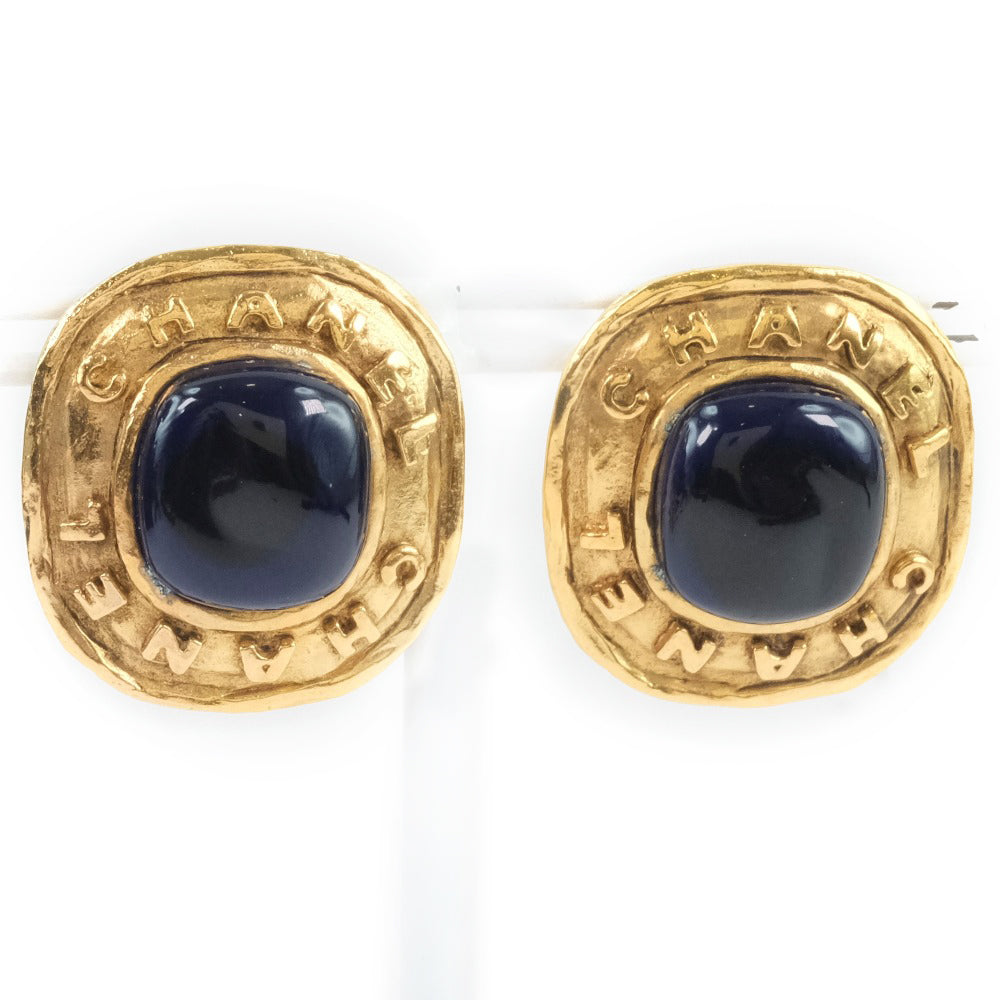 CHANEL Earring Plated Gold, Blue Stone gold Colored stone vintage Women