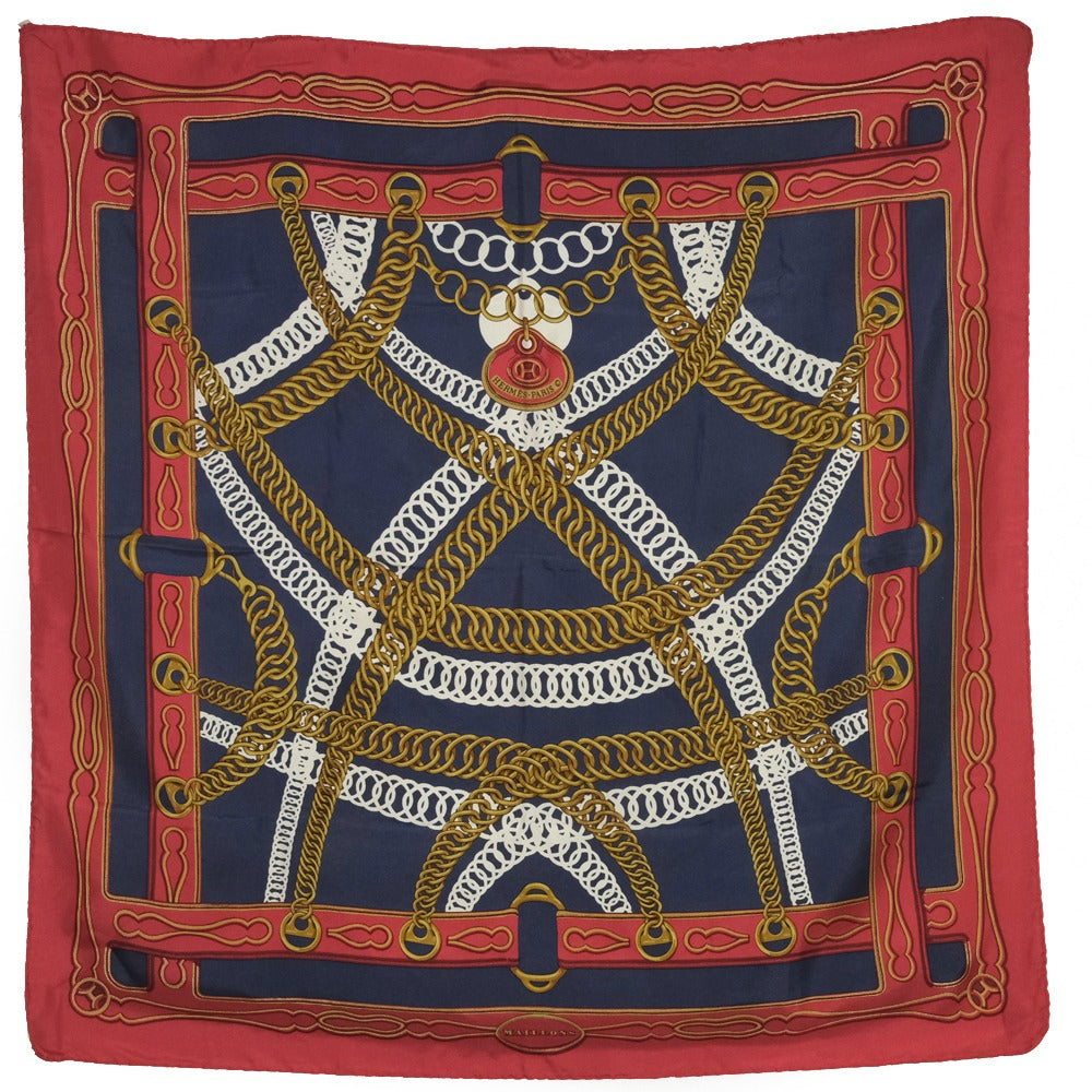 HERMES scarf silk Red and blue Carre90 Women