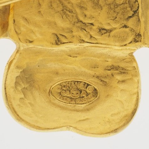 CHANEL Brooch Plated Gold gold vintage COCO Mark Women