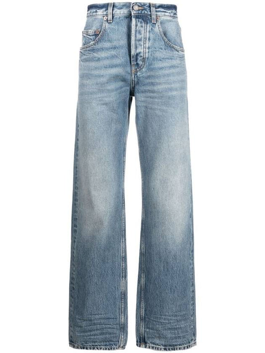 Luxury Saint Laurent Trending 2025 Long Extreme Lake Medium Baggy Jeans Blue
