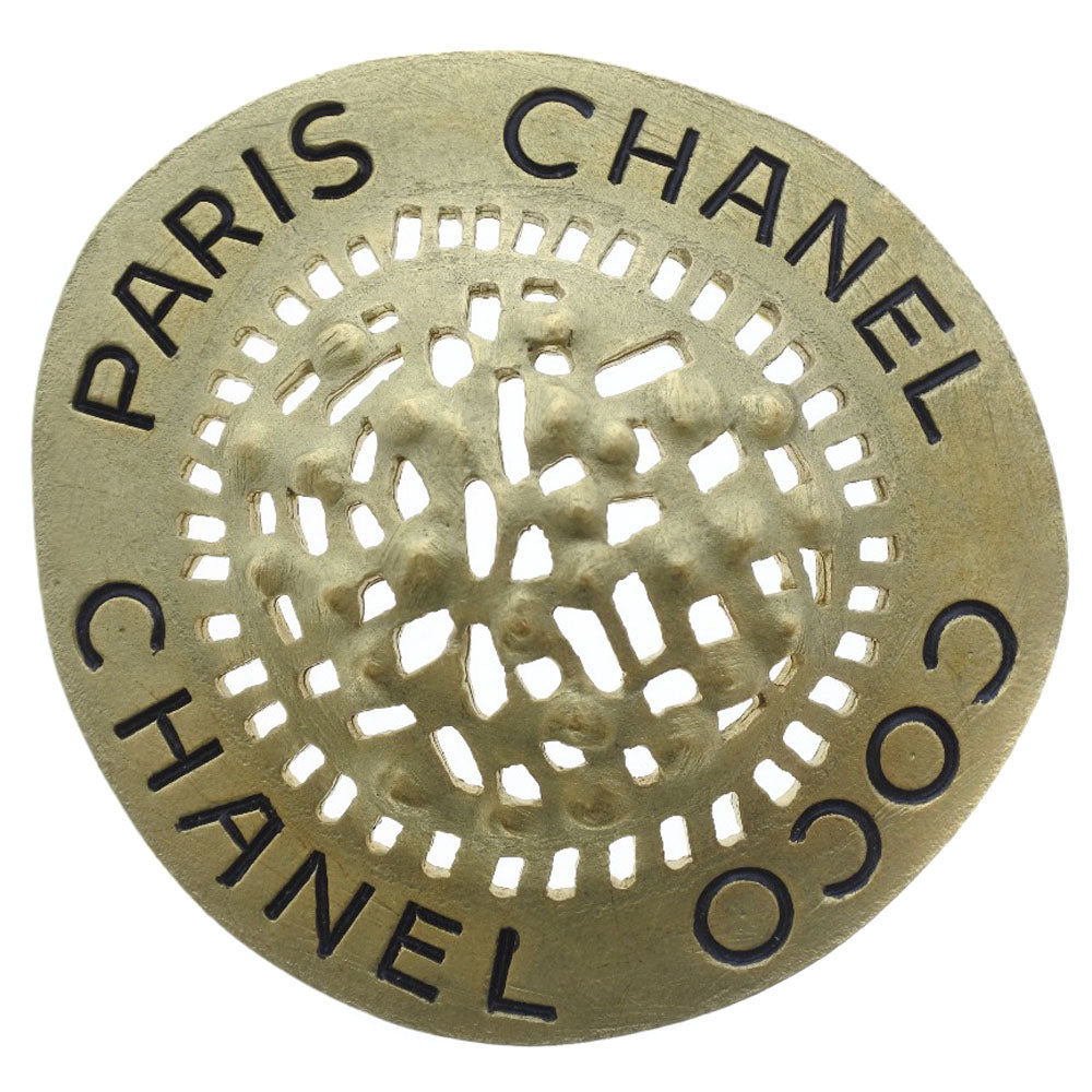 CHANEL Brooch Plated Gold gold hat motif Women