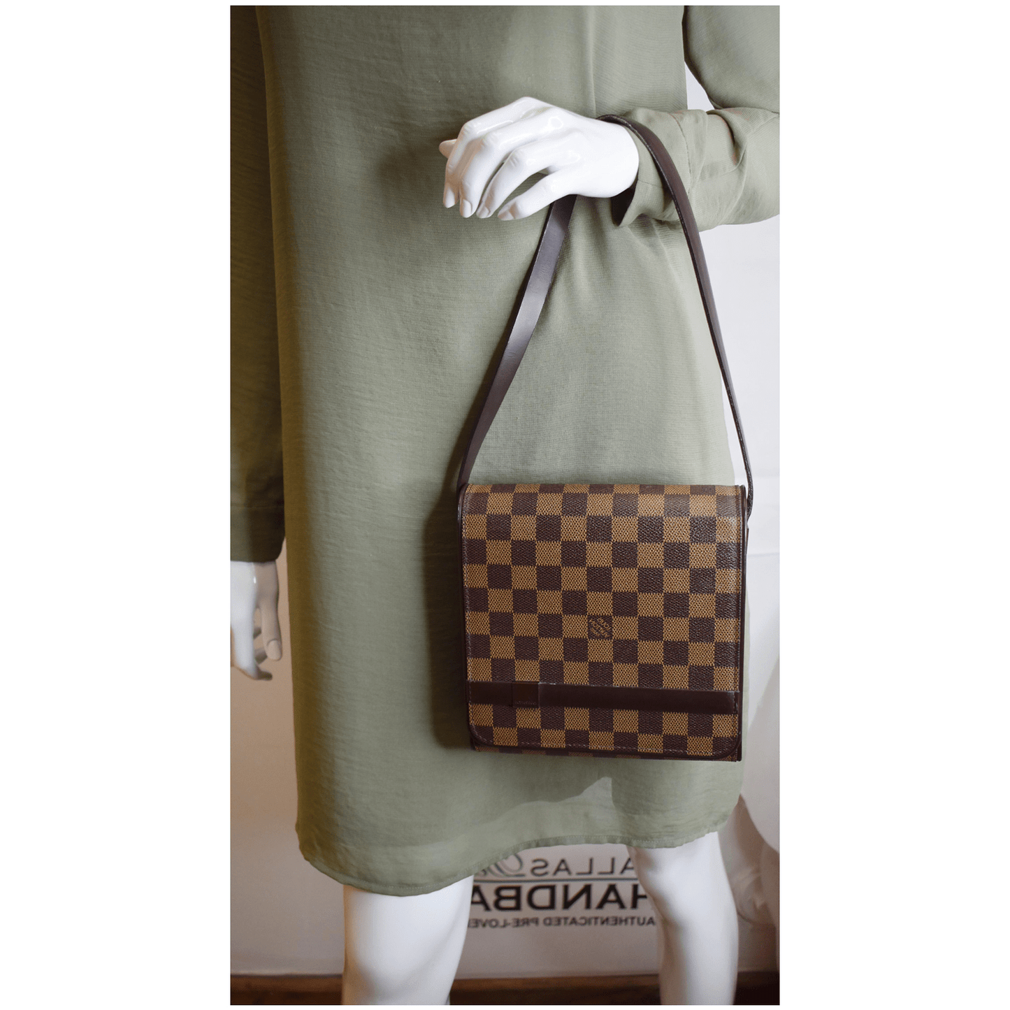 LOUIS VUITTON Tribeca Mini Damier Ebene Shoulder Bag Brown