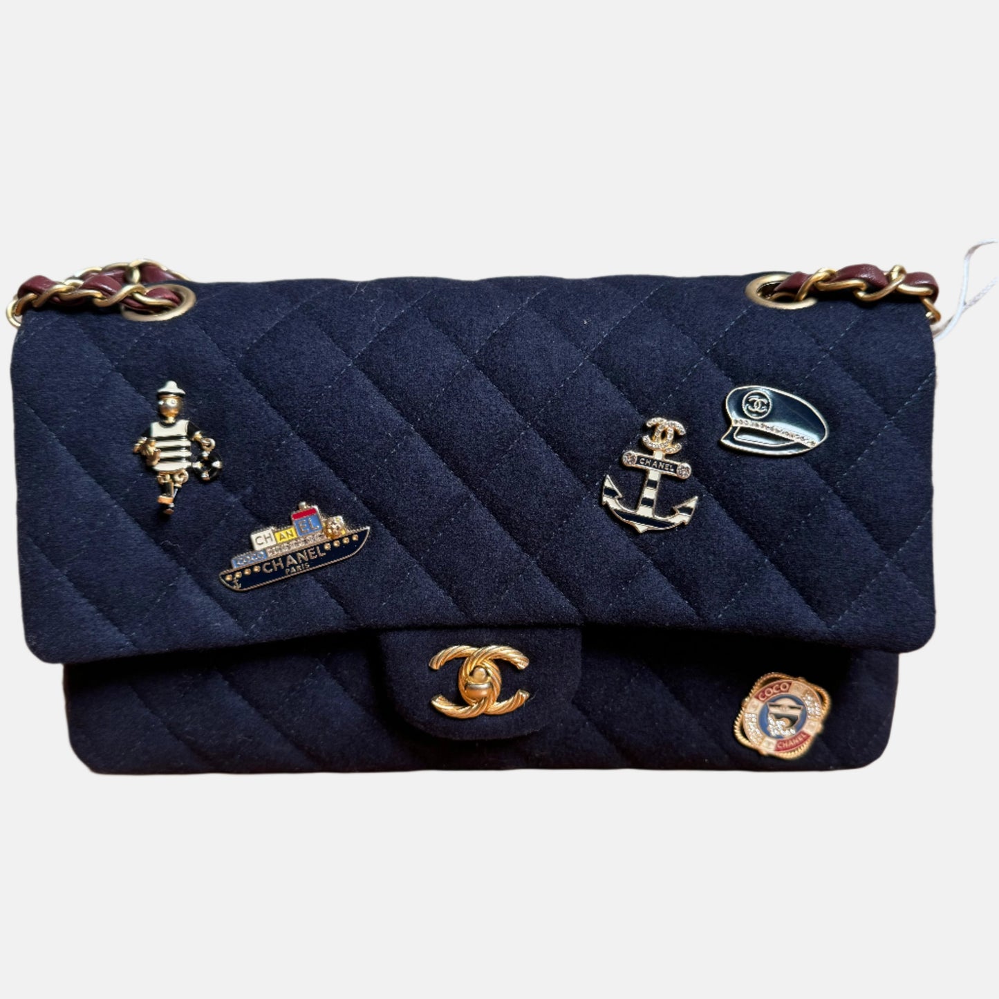 Chanel Medium Classic Double Flap Bag MÃ©tiers d'Art Paris-Hamburg 2018 Wool Nautical Charms