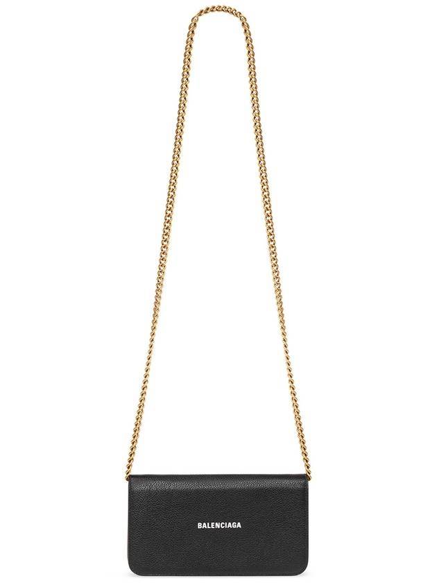 Luxury Balenciaga Trending 2025 Cash Chain Wallet Mini Calfskin Cross Bag Black