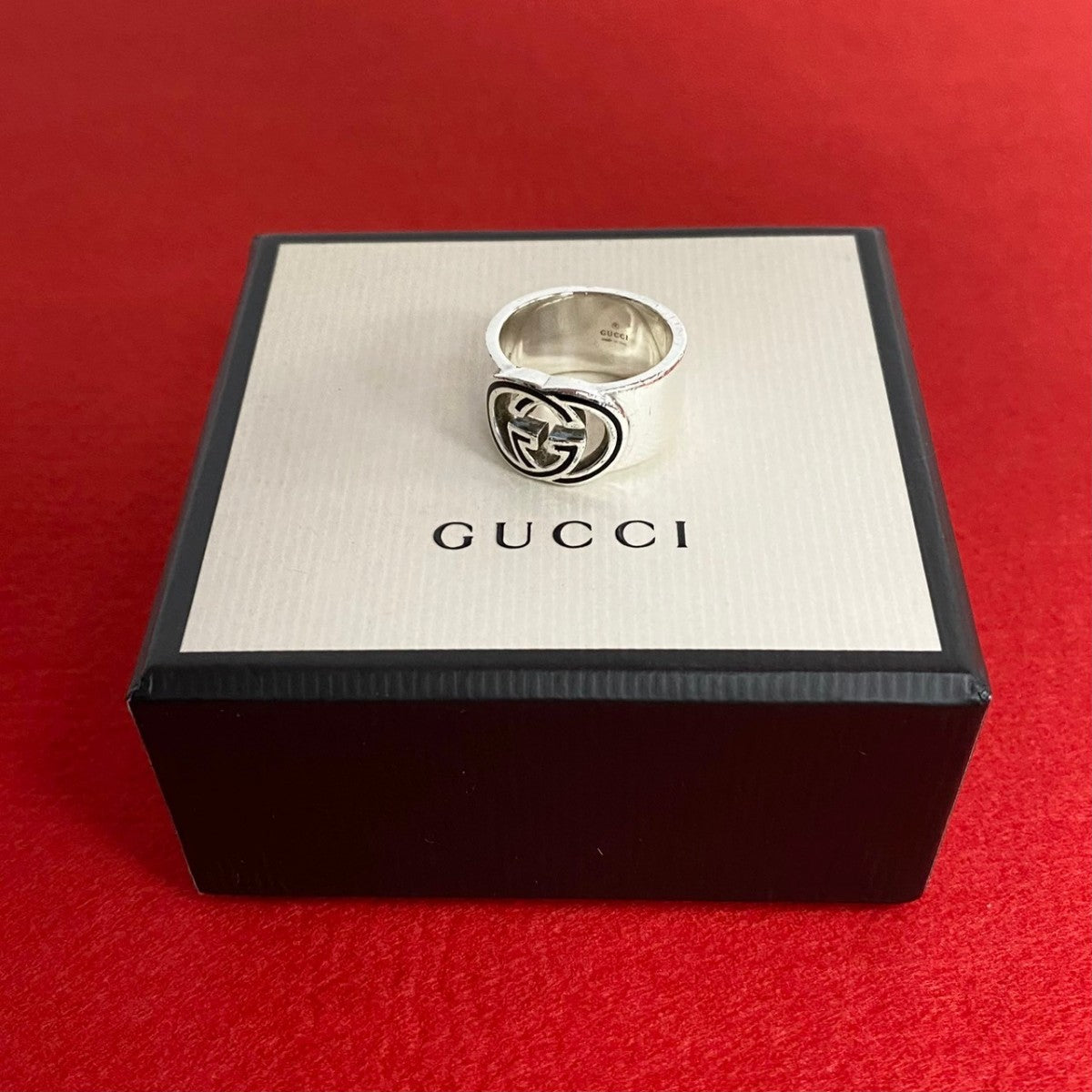 GUCCI Ring Silver925 Silver Interlocking G mens(Unisex) 18