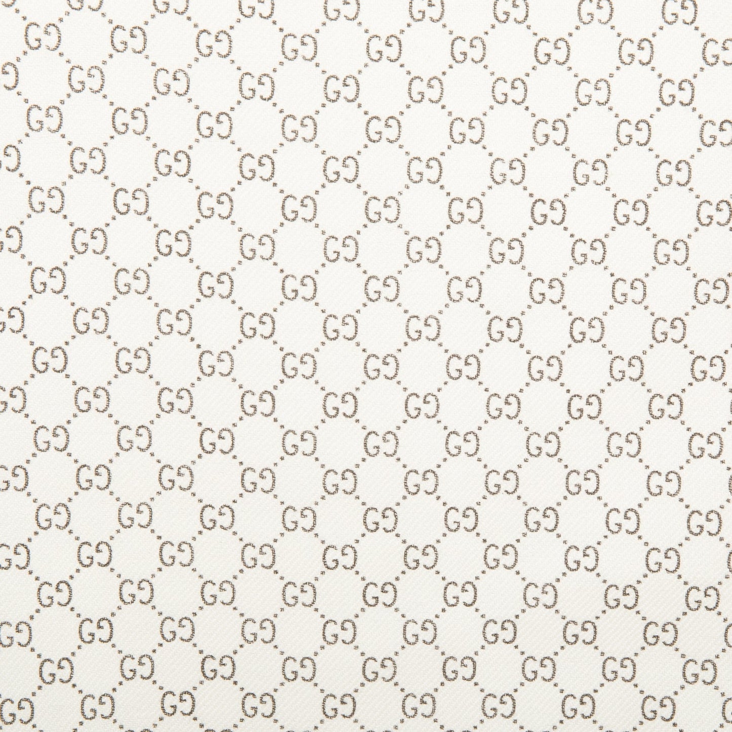Gucci White Micro GG Jacquard Wool Silk Scarf