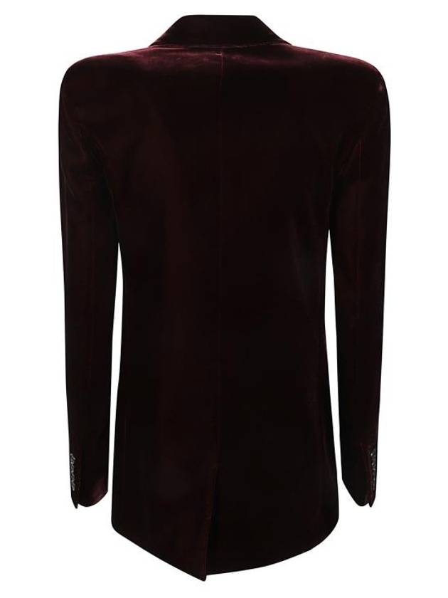 Luxury Saint Laurent Trending 2025 Double Breasted Velvet Jacket Red