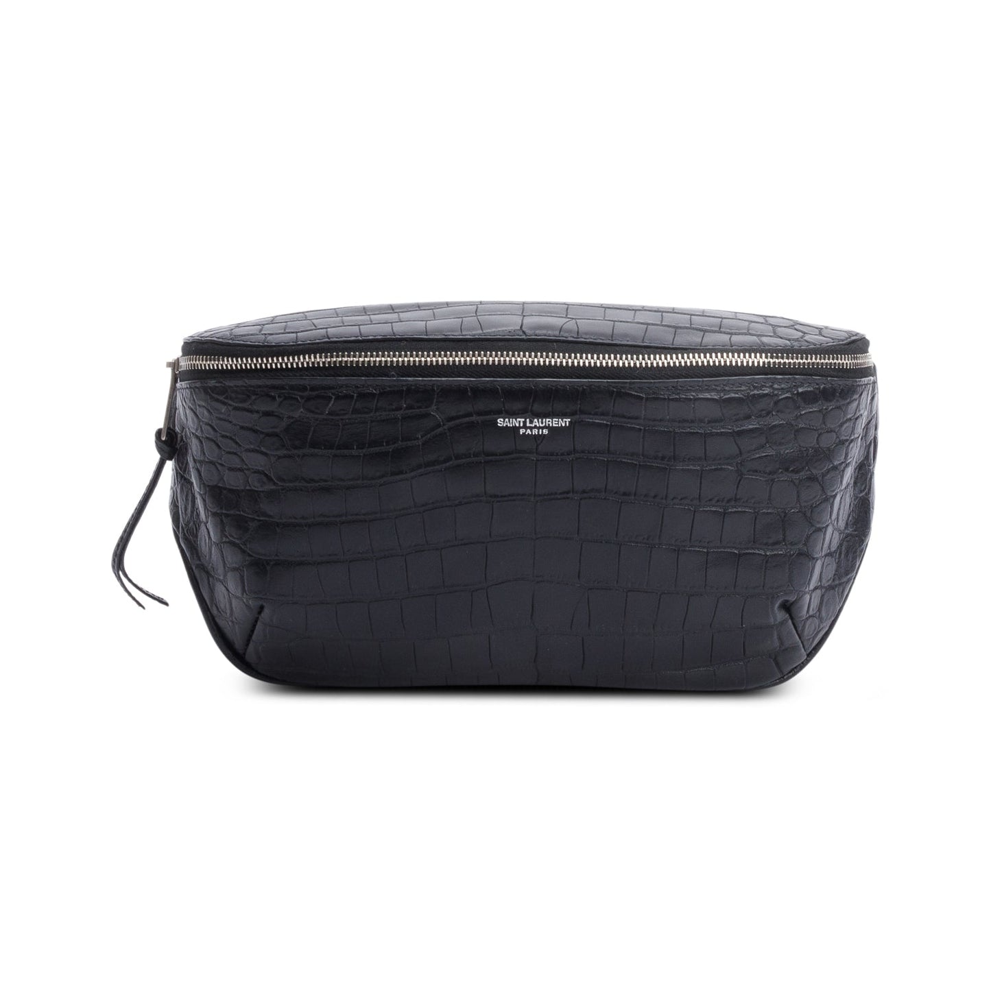Saint Laurent Black Croc-Embossed Leather Marsupio Belt Bag