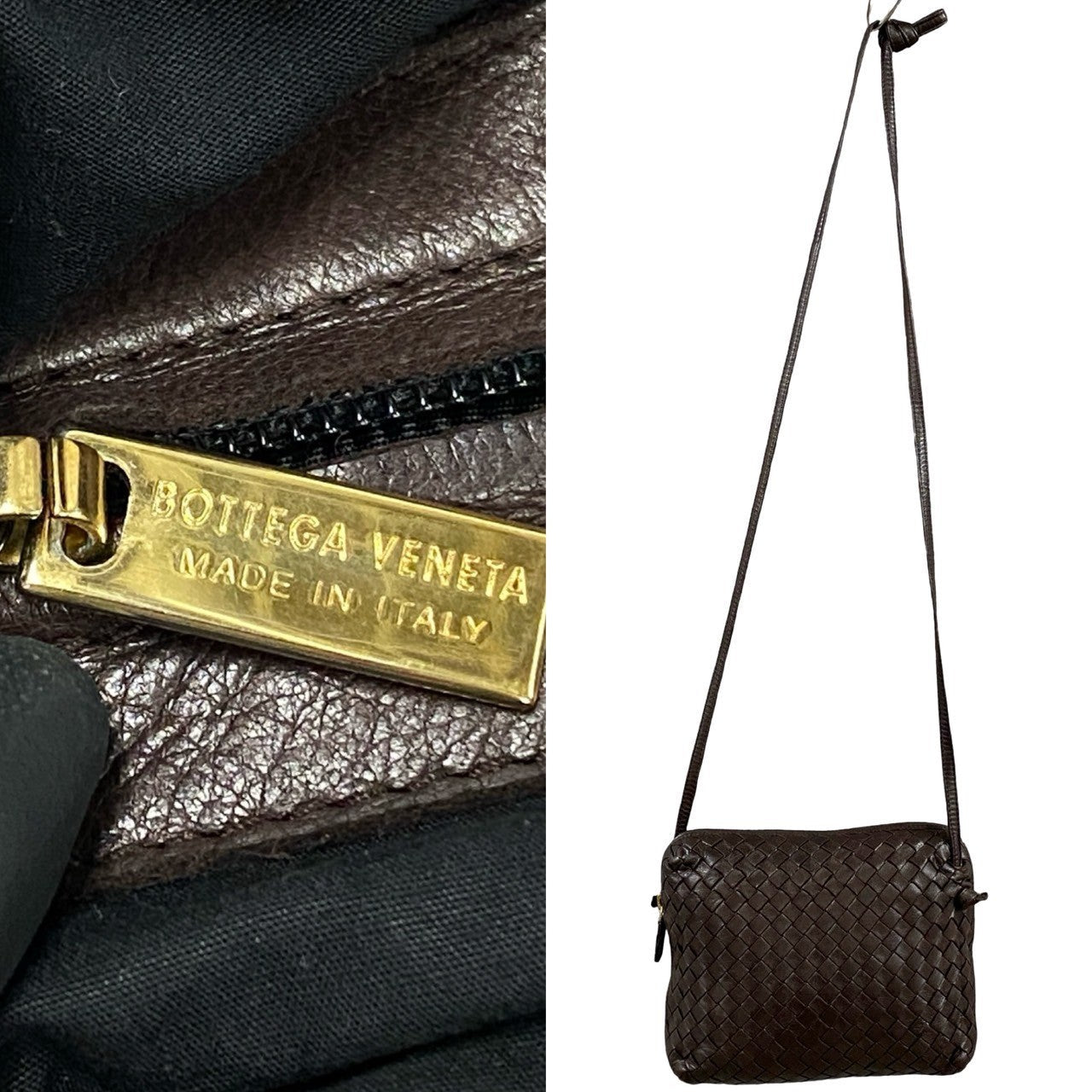 BOTTEGAVENETA Shoulder Bag leather Brown INTRECCIATO Women