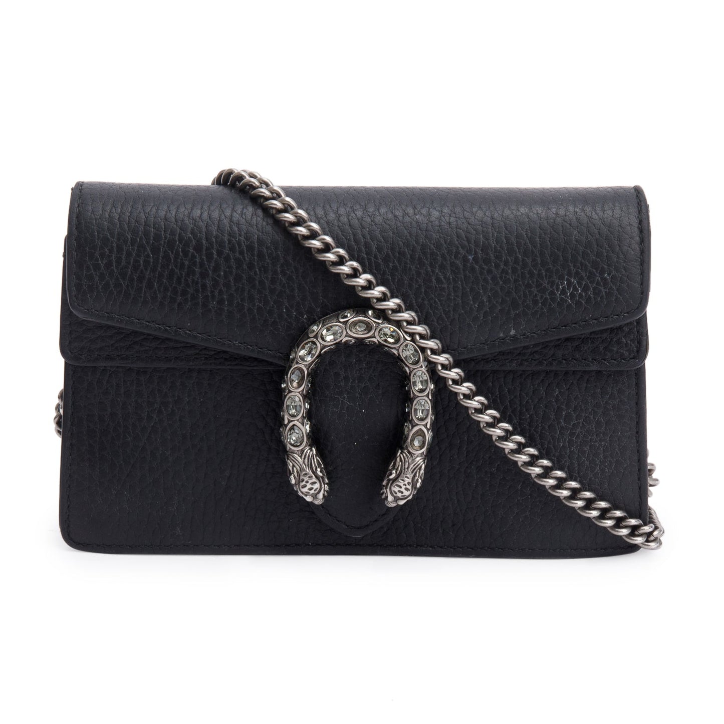 Gucci Dionysus Black Leather Super Mini Bag