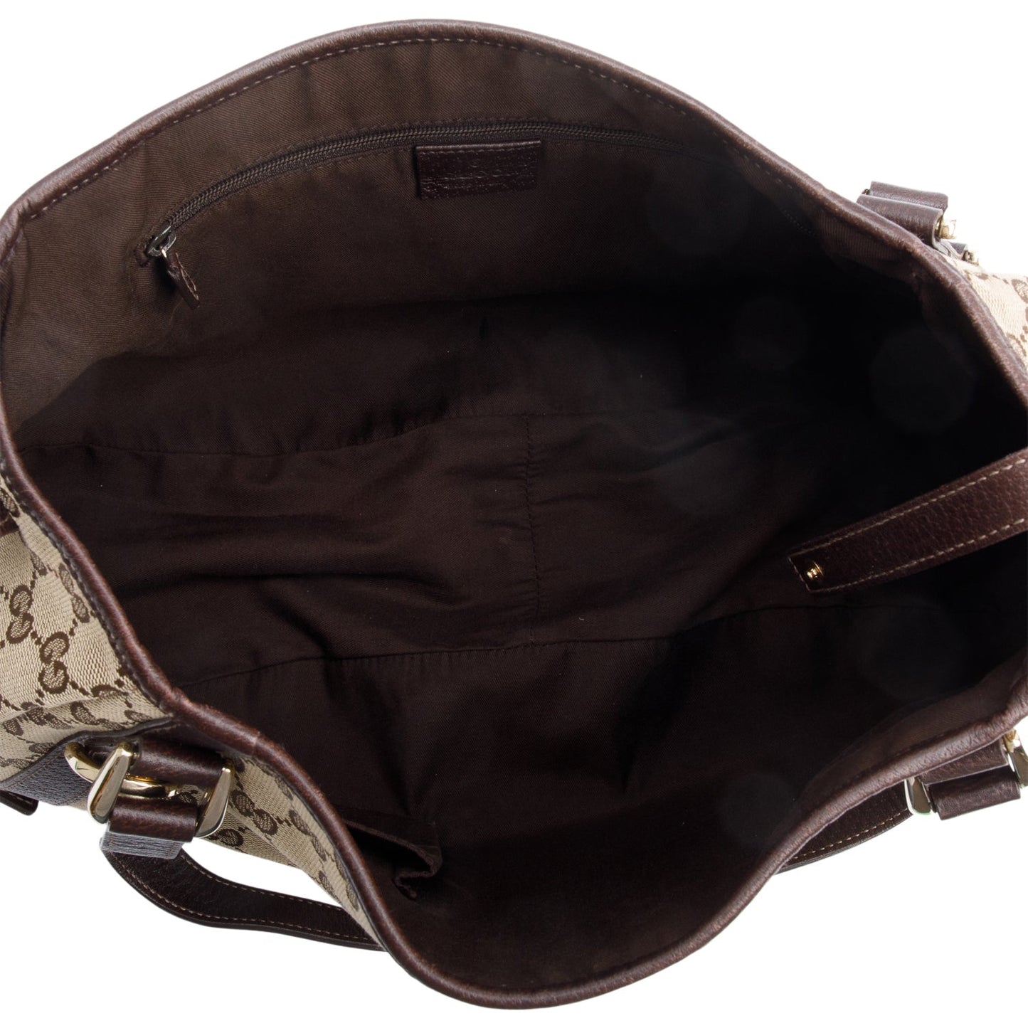 Gucci Brown Leather Trim Medium GG Canvas Abbey Shoulder Bag