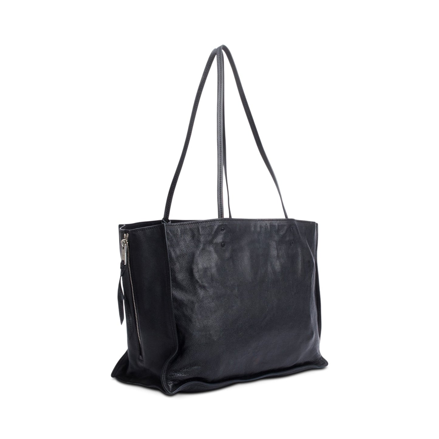 Prada Black Glace Calf Etiquette Tote Bag