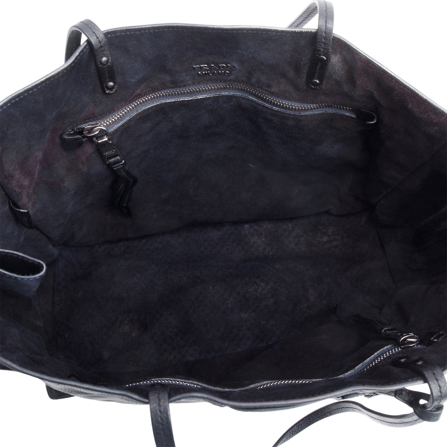 Prada Black Glace Calf Etiquette Tote Bag