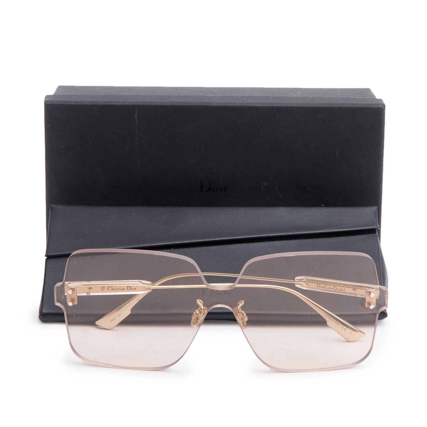 Christian Dior Gold Tone Metal Rimless DiorColorQuake1 Square Sunglasses