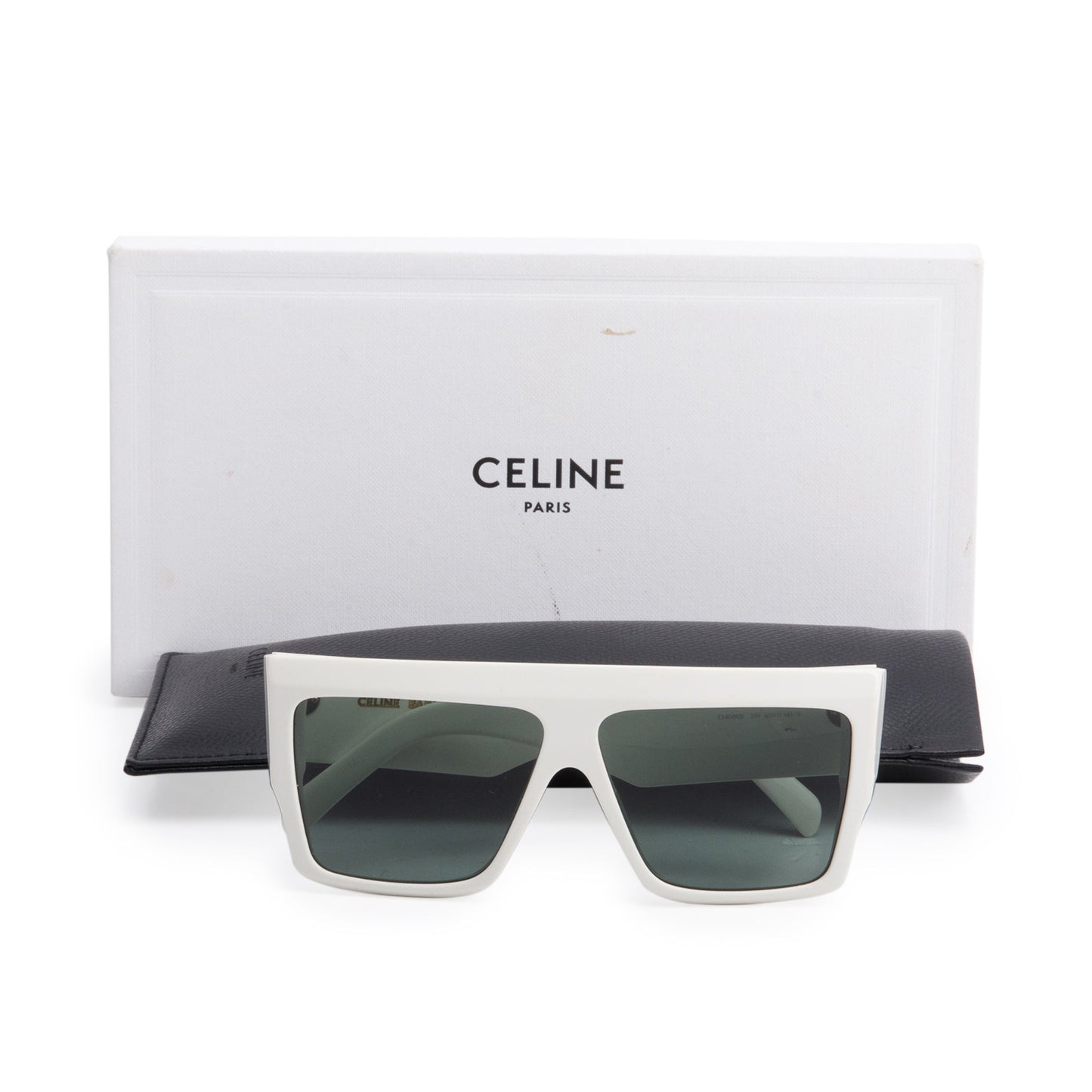 Celine CL400921 White Acetate Oversize Square Sunglasses