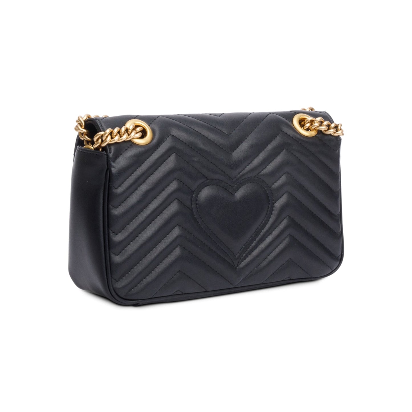 Gucci 2023 Black GG Marmont Matelasse Small Shoulder Bag