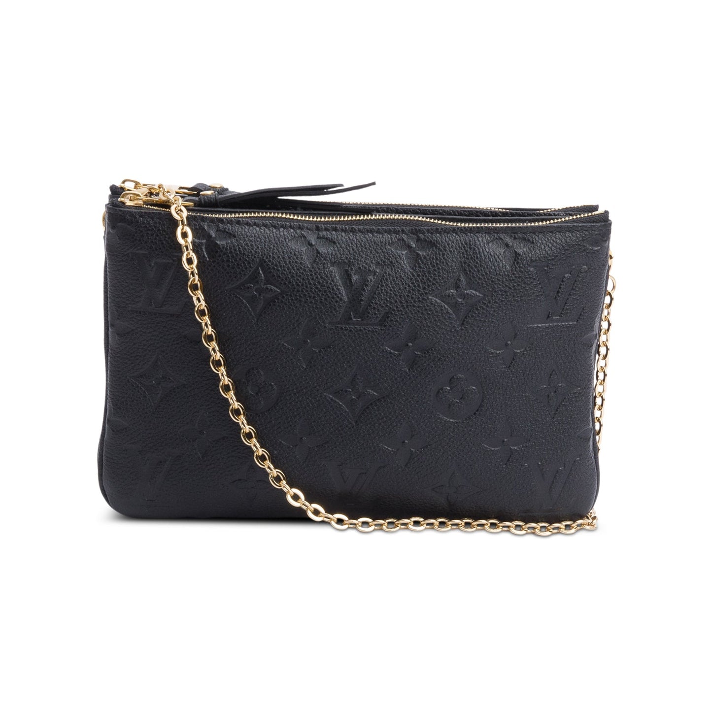 Louis Vuitton Black Monogram Empreinte Double Zip Pochette