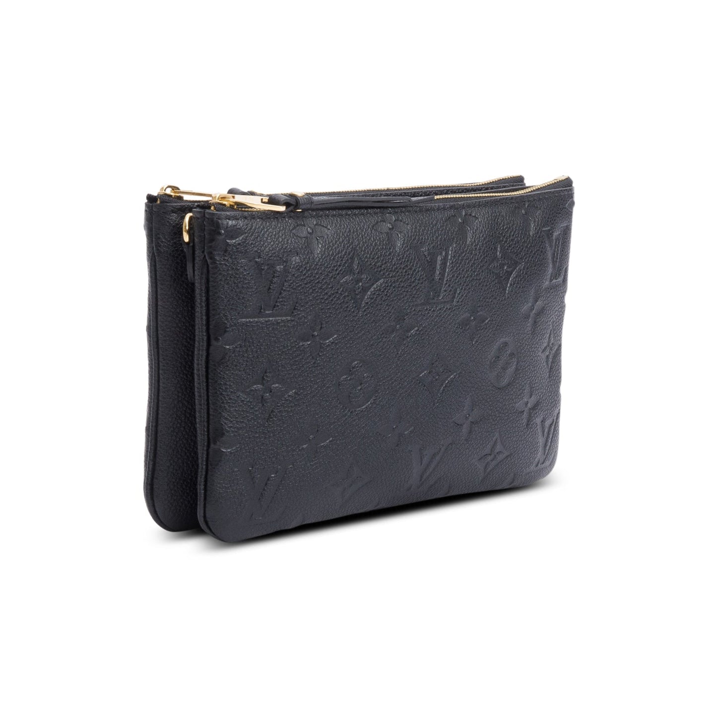 Louis Vuitton Black Monogram Empreinte Double Zip Pochette