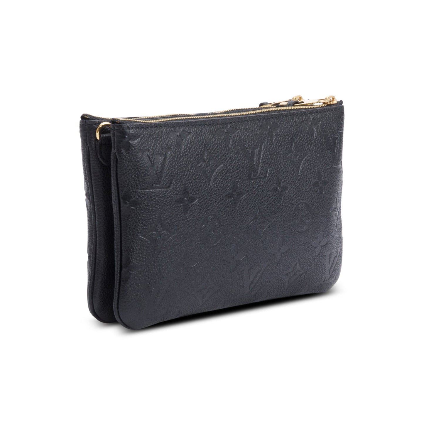 Louis Vuitton Black Monogram Empreinte Double Zip Pochette