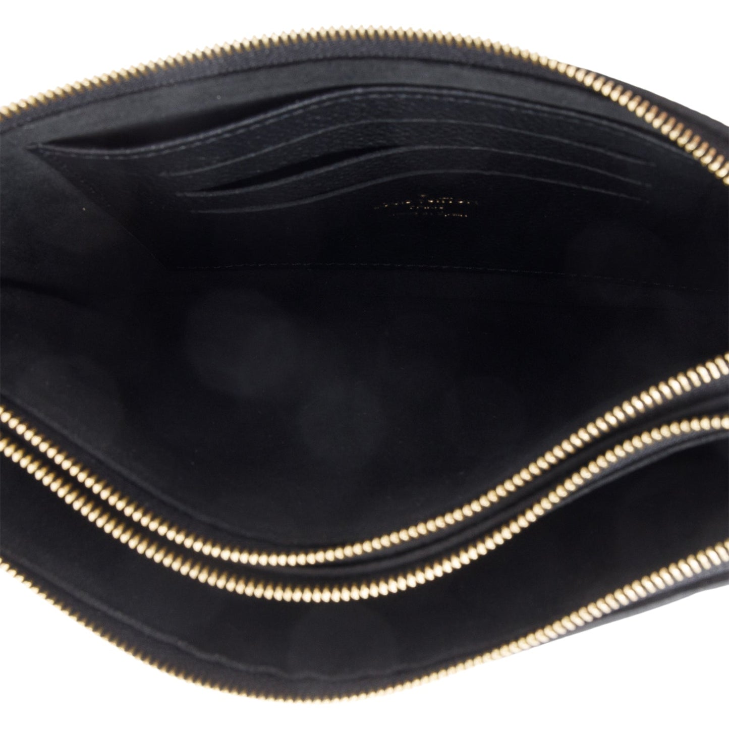 Louis Vuitton Black Monogram Empreinte Double Zip Pochette