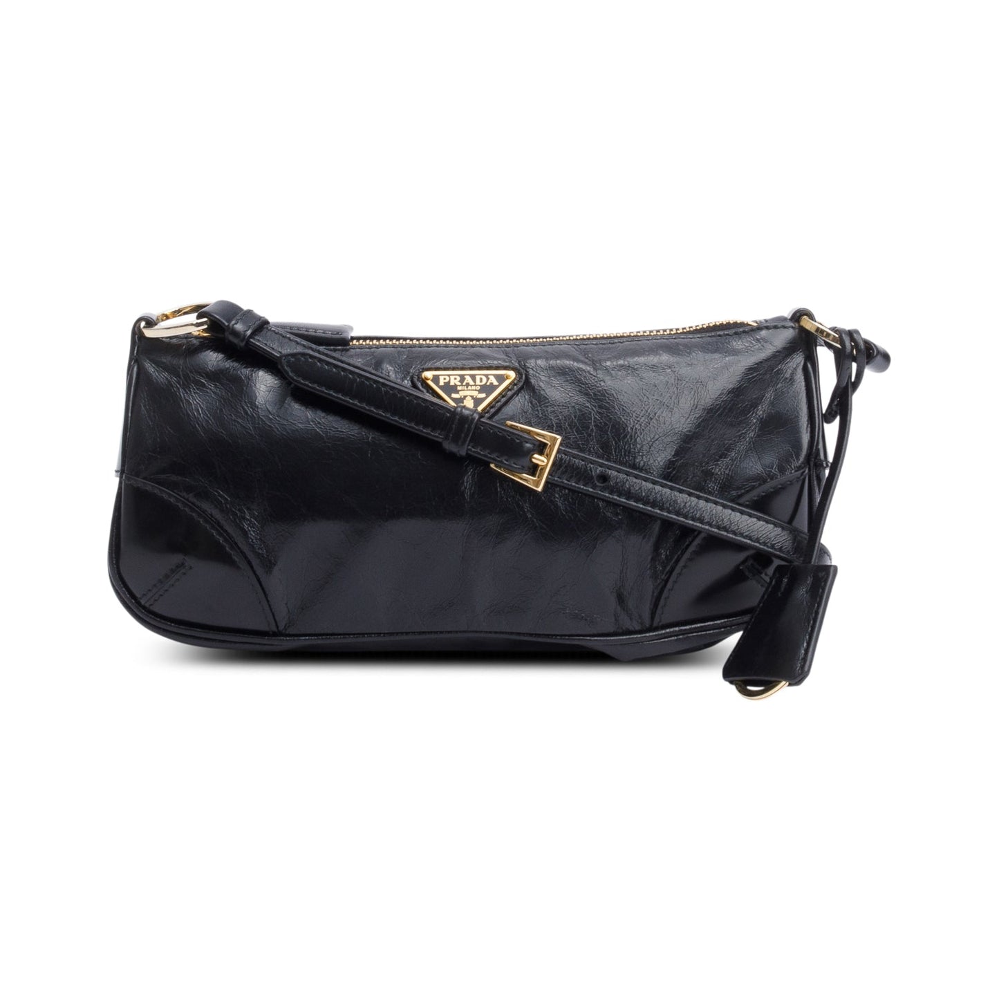Prada Black Re-Edition 2002 Small Leather Shoulder Bag