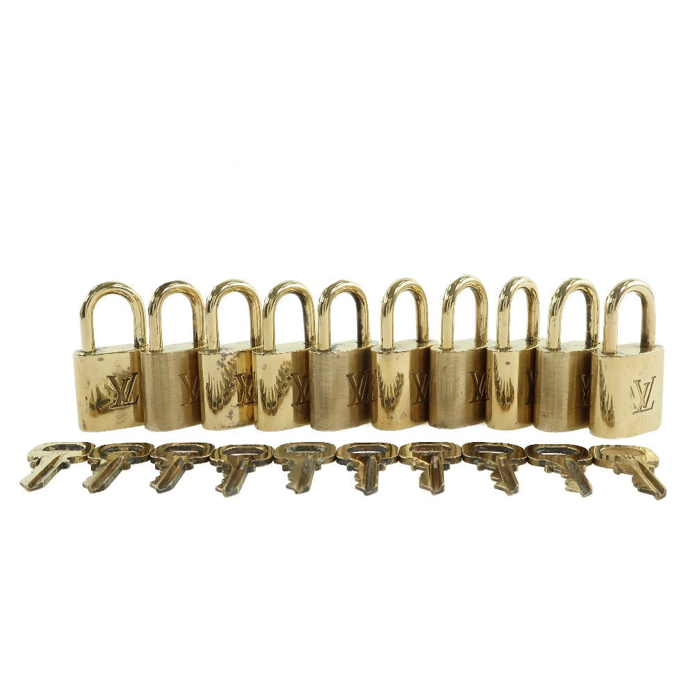 LOUIS VUITTON Cadena brass gold 10 pieces set Padlock & key mens(Unisex)