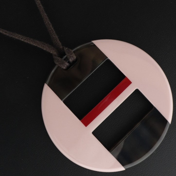 HERMES Necklace Buffalo horn Brown